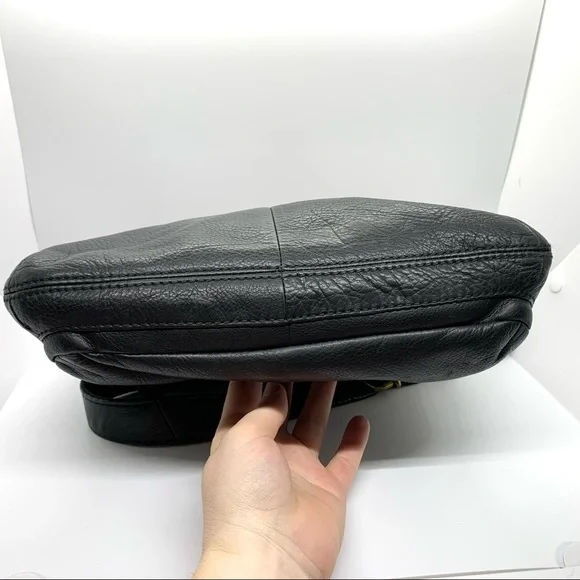 Vintage Fossil Black Burgundy Explorer Leather Patchwork Crossbody Bag - Picture 9 of 16